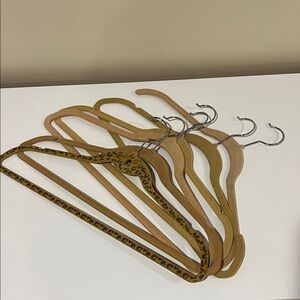 Leopard Print and Tan velvet Hanger Set of 6
